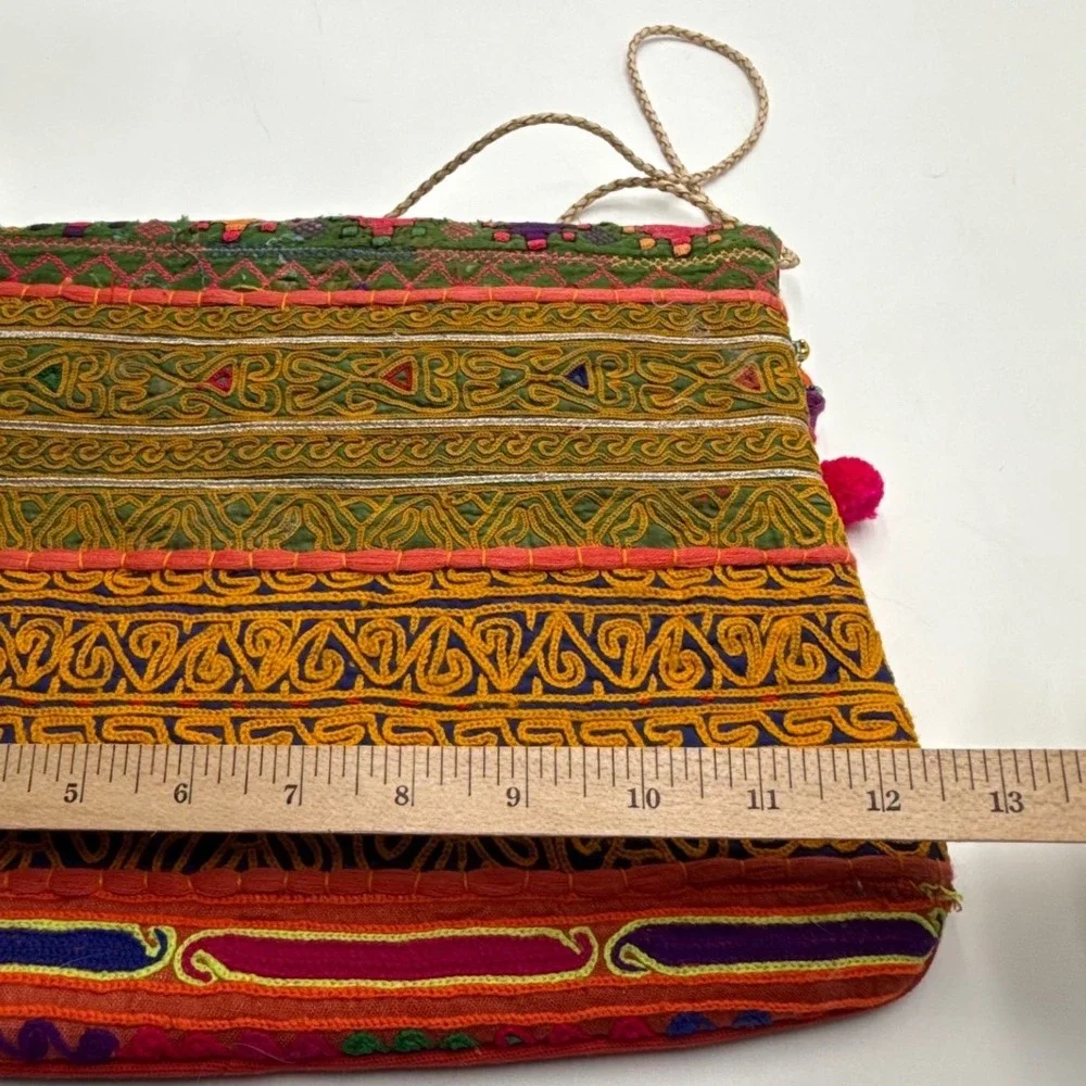 Vintage Banjara Tribal Embroidered Crossbody Bag Indian Mirror Work Coin‎ Boho